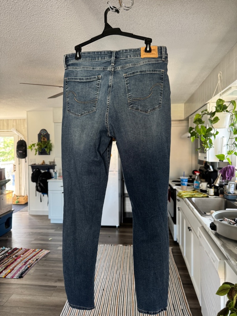 Hand Painted Levi Strauss Totally Shaping Skinny Jeans Size 33 - Picture 7 of 11